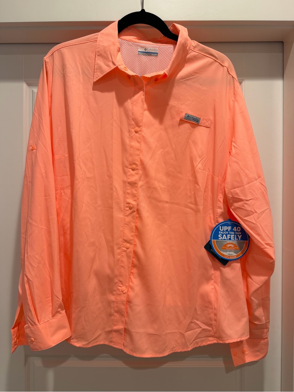 NWT Columbia Women’s Tamiami PFG Coral Long-Sleeve UPF Shirt 2X